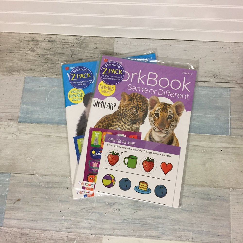 Bendon Pre-K to Kindergarten Workbooks, Sealed Set of 4